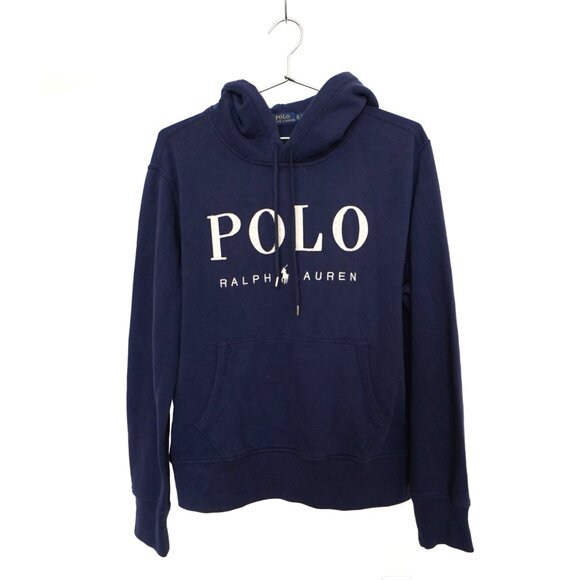 Polo Ralph Lauren Spell Out Drawstring Pullover Hoodie Navy Blue XL - Picture 1 of 4
